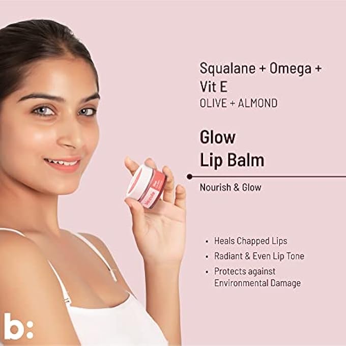 Biocule GLOW LIP BALM FOR SOFT, SUPPLE & GLOWING PINK LIPS | RICH MOISTURIZER FOR DRY & CHAPPED LIPS | WITH SQUALANE, OMEGA & VITAMIN E FROM OLIVES & ALMONDS | STRAWBERRY FLAVOR | NATURAL, 12G PINK - Image 2